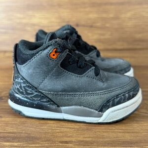 Jordan 3 Retro TD ‘Fear’ Toddler Shoes Leather Sneakers Size 5C Nike Lace Up